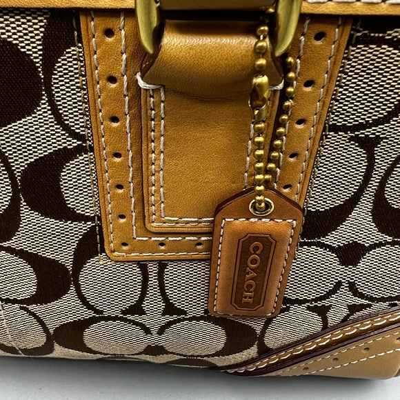 Coach Signature Canvas Top Handle Handbag Brown On Brown Classic Multiple Comp.. - Picture 2 of 14